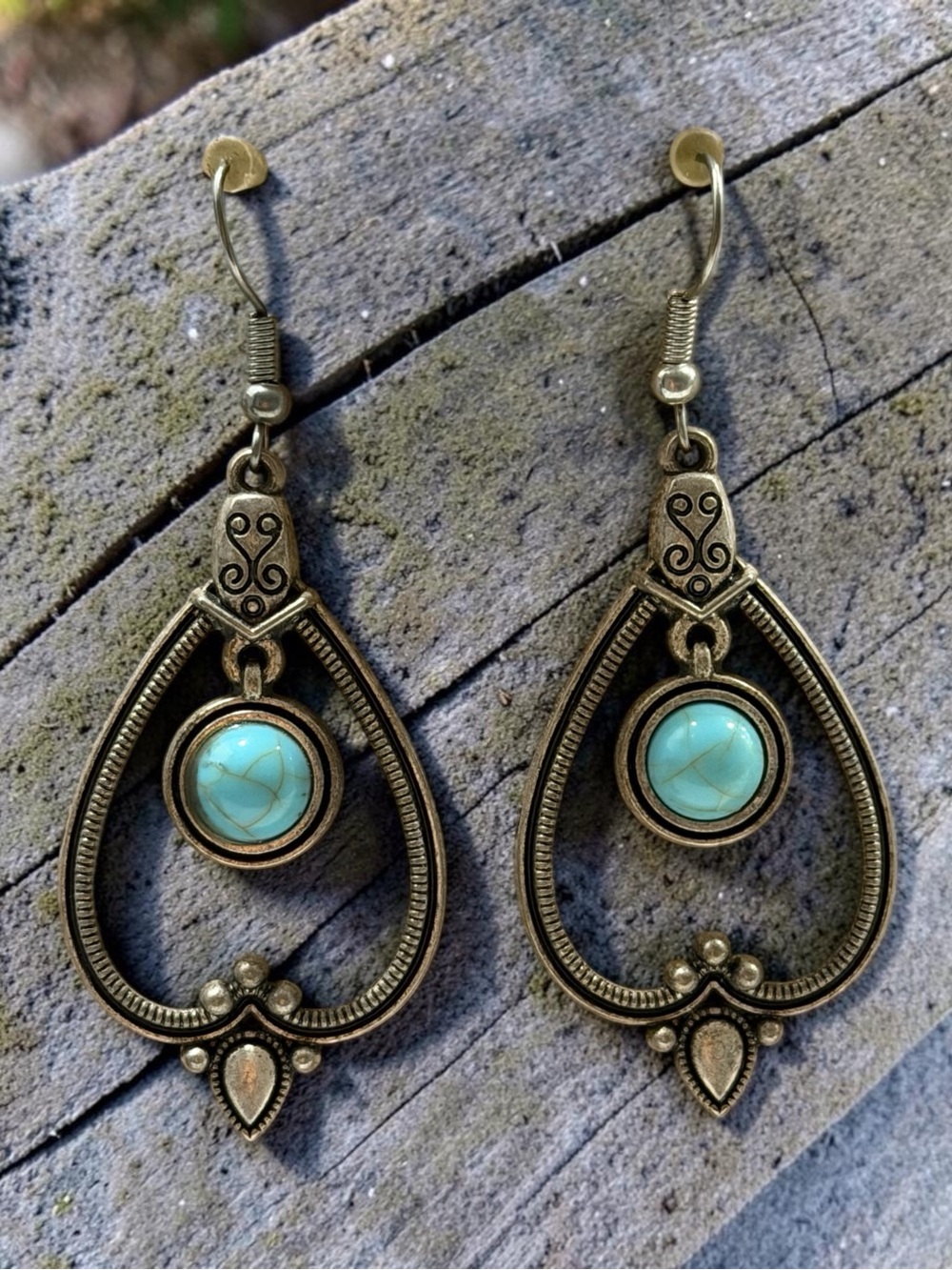 Boho Turquoise Drop Earrings